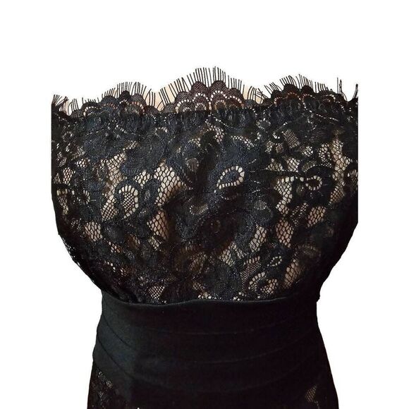 INC International Concepts Eyelash Lace and Satin Strapless Dress - Picture 2 of 6